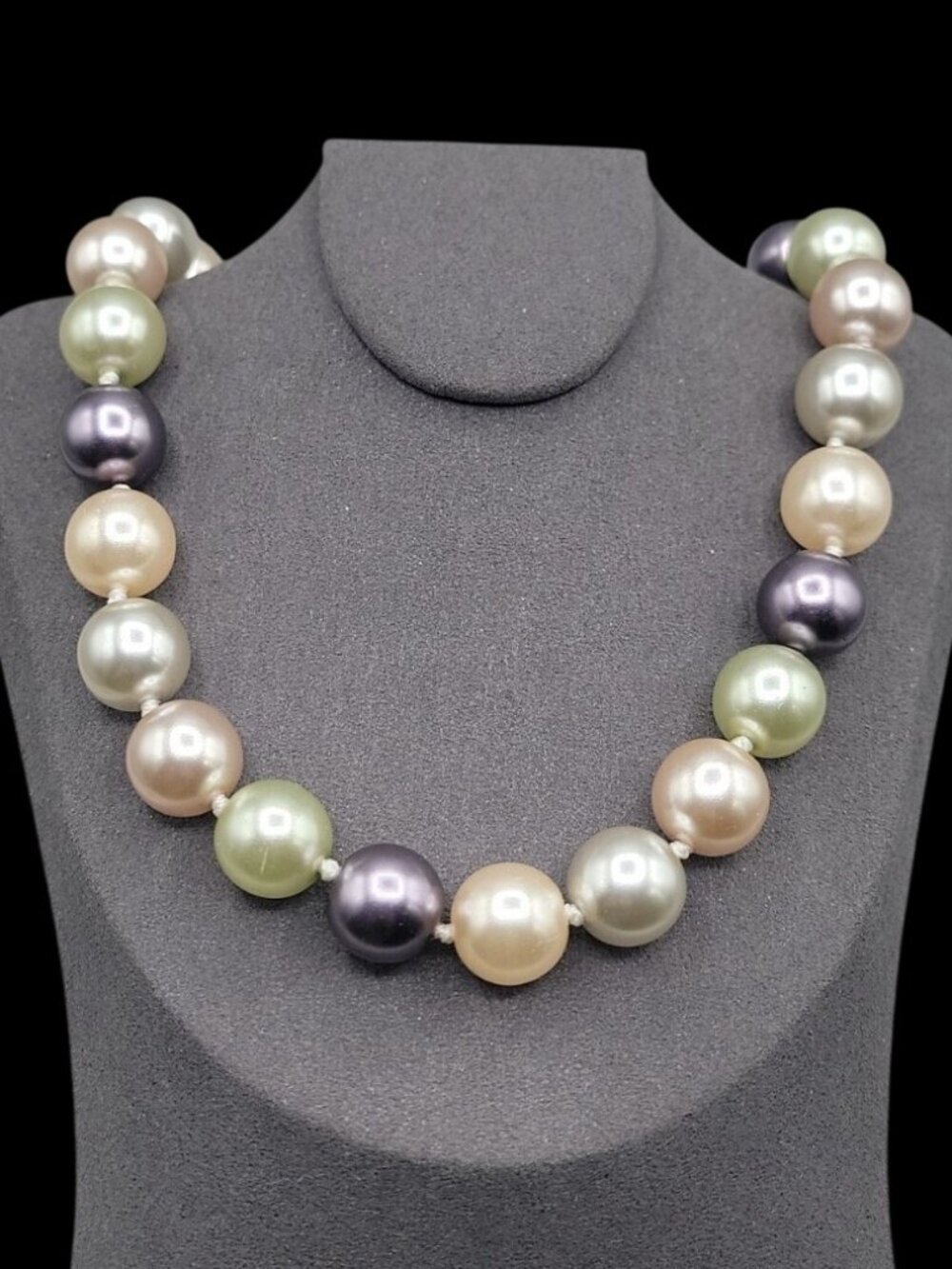 KJL Choker Necklace Multicolor Simulated Pearl 17" Bright Beads KENNETH JAY LANE